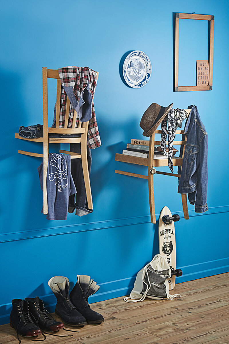 Garderobe aus altem Stuhl bauen