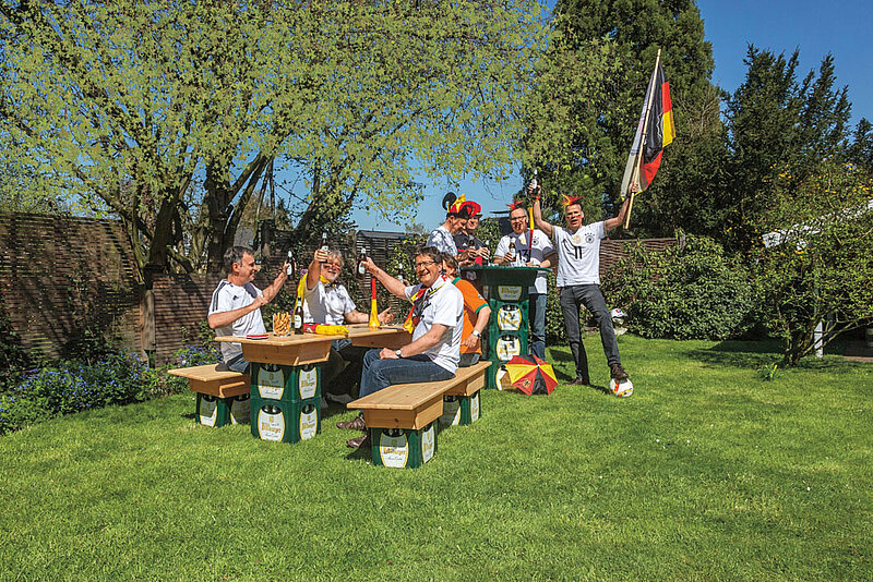 Fußball Garten Tische und Bänke