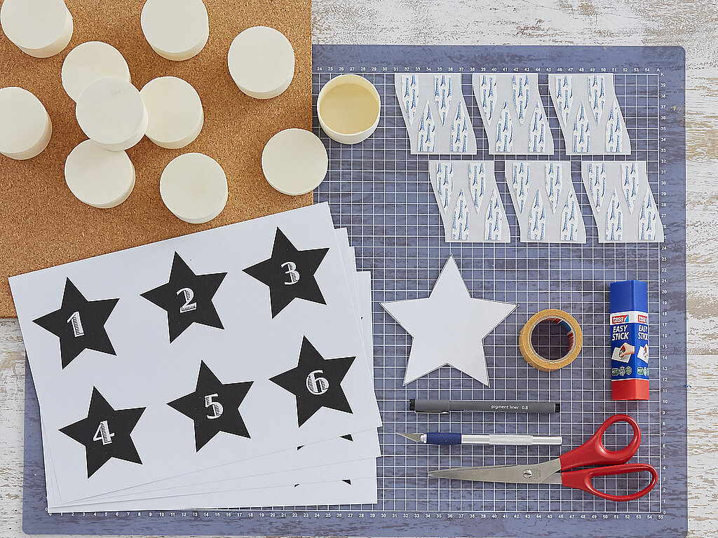 DIY: Adventskalender aus Sternen basteln