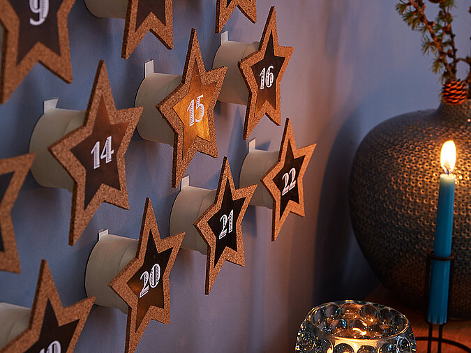 DIY: Adventskalender aus Sternen basteln
