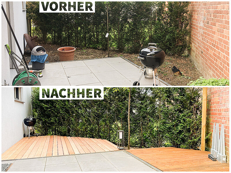Terrasse mit Holzdecks vergrößern